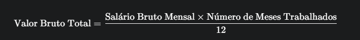 imagem de fórmula do 13º salário