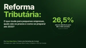 Capa do artigo Reforma Tributária: o que muda para pequenas empresas, com teto de 26,5% para IBS e CBS